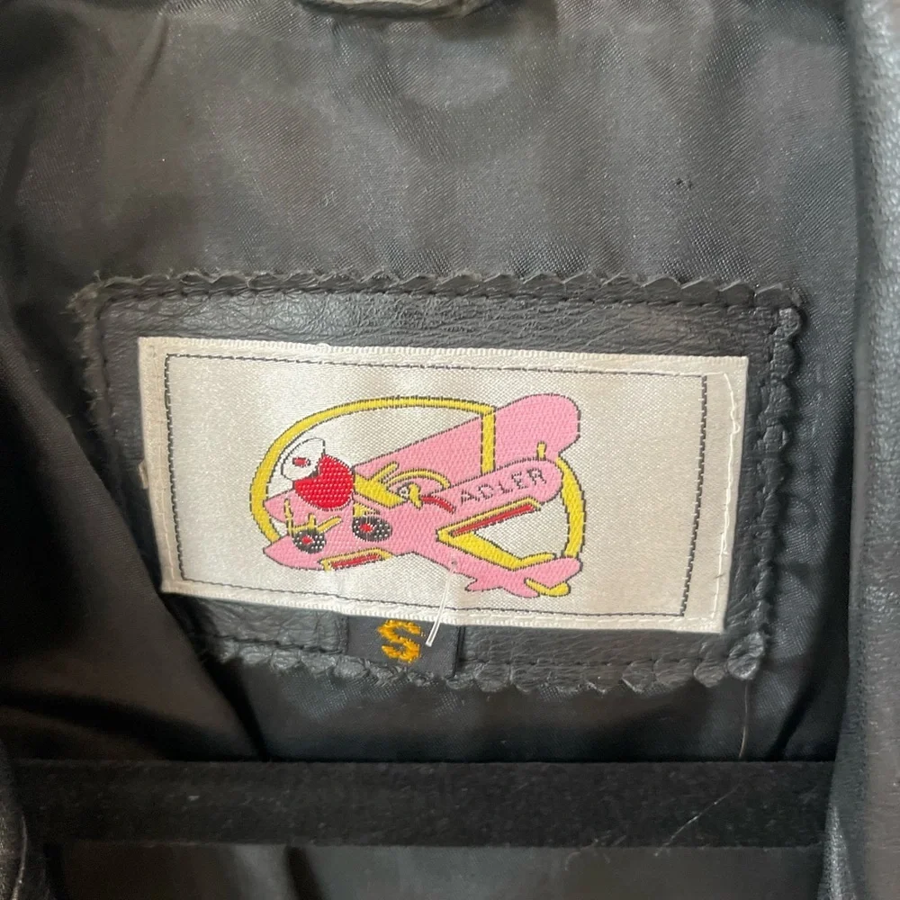 Vintage Adler 80s / 90s Black Suede Oversized Leather Jacket coat - Size small - Picture 3 of 15